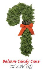 12 in. x 36 in. Balsam Candy Cane