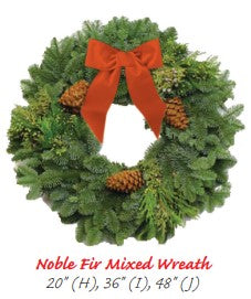 20 in. Noble Fir Mixed Wreath