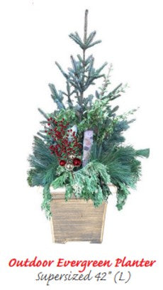 42 in. 'Supersized' Outdoor Evergreen Planter