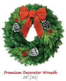 24 in. Premium Fir Decorator Wreath